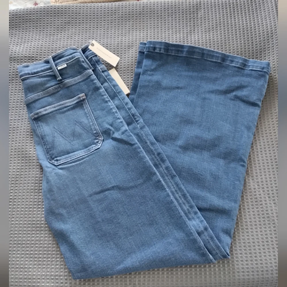 Anthropologie Blue Flare Jeans The Hustler Roller - Picture 11 of 12